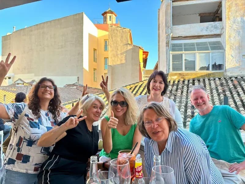 mature students after class in Malaga